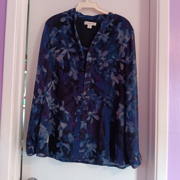 Coldwater Creek Women's button front Floral Multicolored Large Shirt - Picture 3 of 4